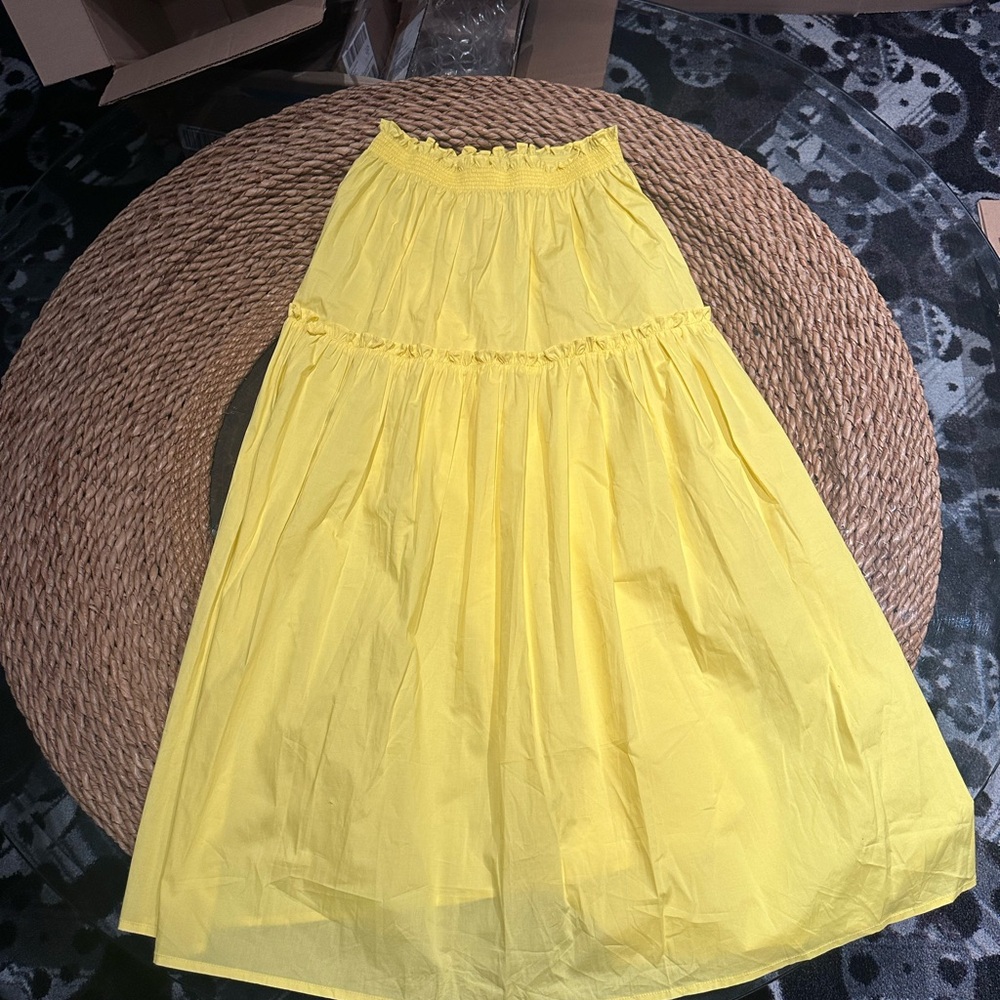 Sea New York Yellow Maxi Skirt Smocked Tiered Resort Wear